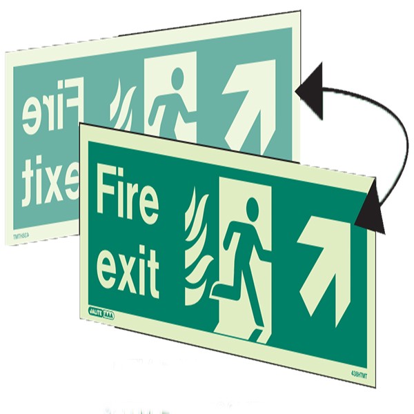 Shop our Hanging NHS Fire Exit Up Right 438HTMDS