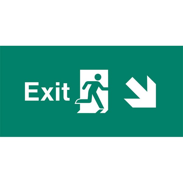 Emergency Light Legend Exit Down-Right - EL448 