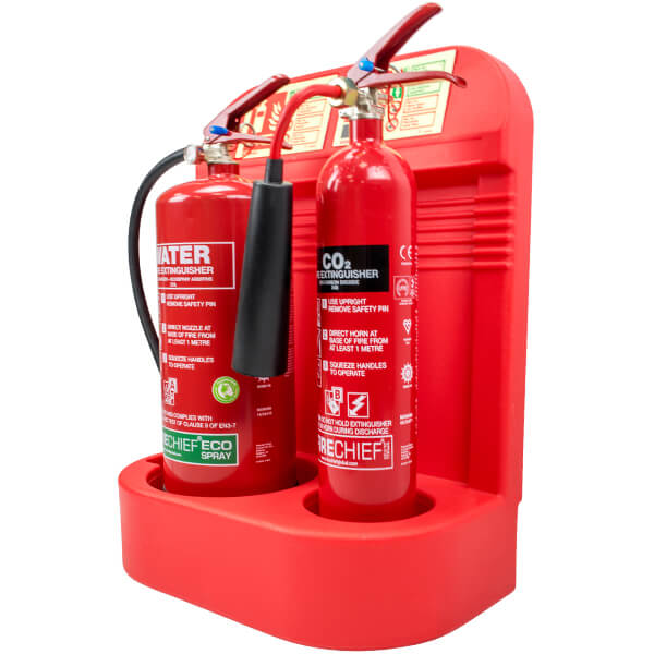 Red Double Fire Extinguisher Stand