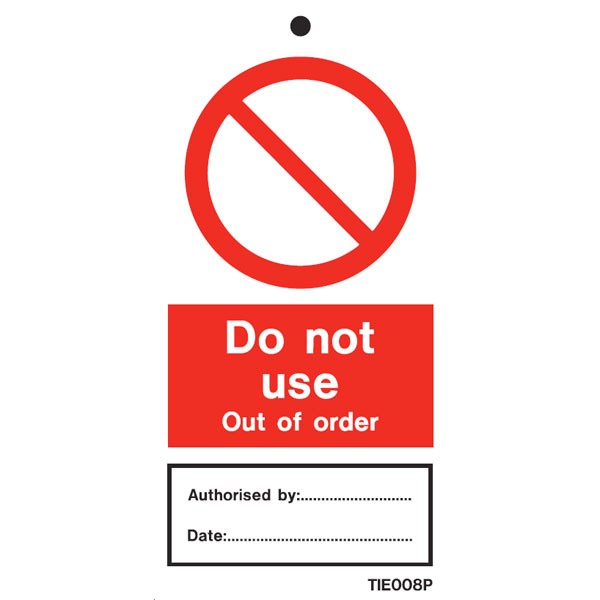 Shop our Do Not Use Out Of Order Labels Pack of 10 TIE008