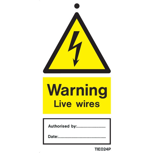 Shop our Warning Live Wires Labels Pack of 10 TIE024