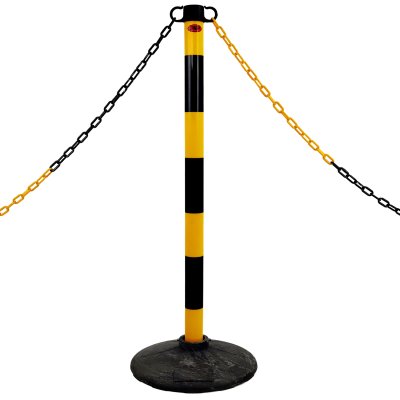 JSP Barrier Posts & Bases Kit Black and Yellow In Use