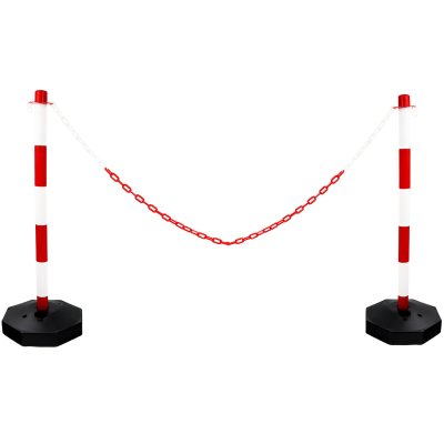 Plastic Barrier Chain Red and White In Use