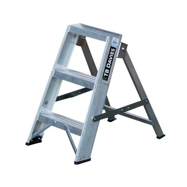 Heavy-Duty Swingback Step Ladders - 3 Tread