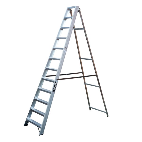 Heavy-Duty Swingback Step Ladders - 12 Tread