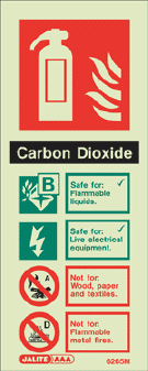 CO2 fire extinguisher sign portrait