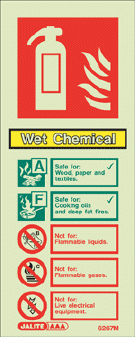 wet chemical fire extinguisher sign portrait