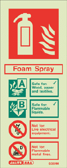 foam fire extinguisher sign portrait