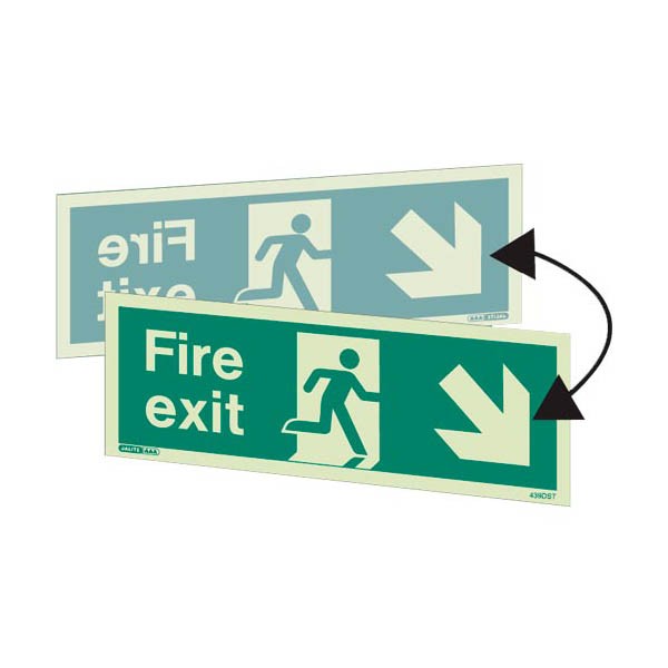 Shop our Double sided fire exit down right