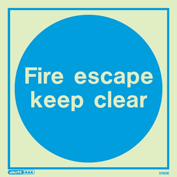 Shop our Fire Escape Keep Clear 5190