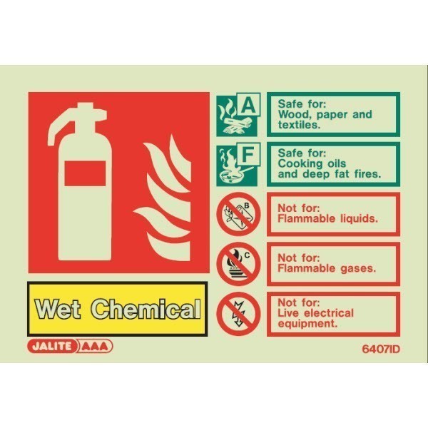 wet chemical fire extinguisher sign portrait