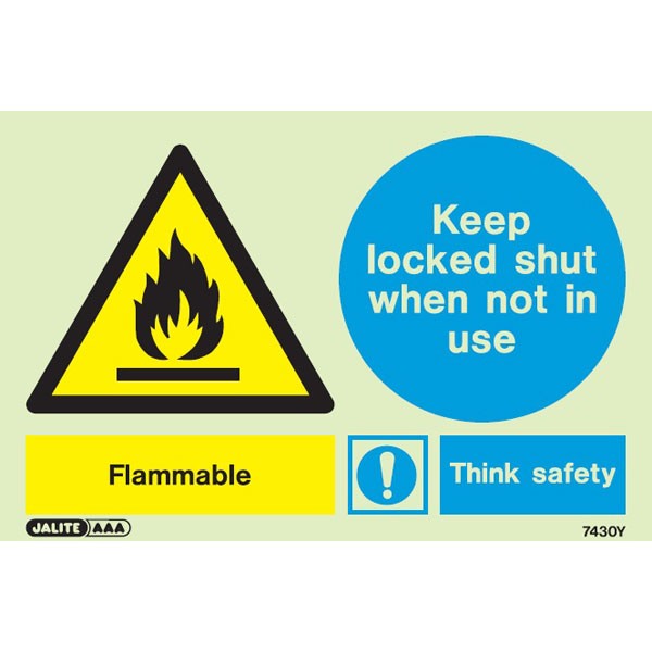 Shop our Warning Flammable Think Safety 7430