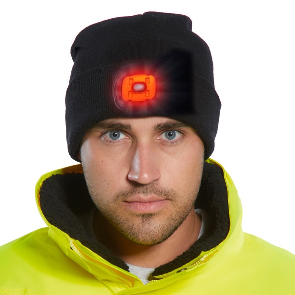 Rechargeable LED Beanie Hat - Front