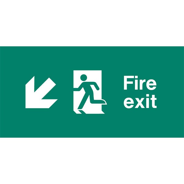 Emergency Light Legend Fire Exit Down-Left - EL433 