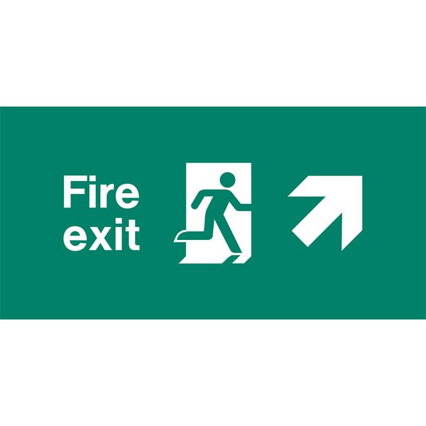 Emergency Light Legend Fire Exit Ahead-Right - EL438 