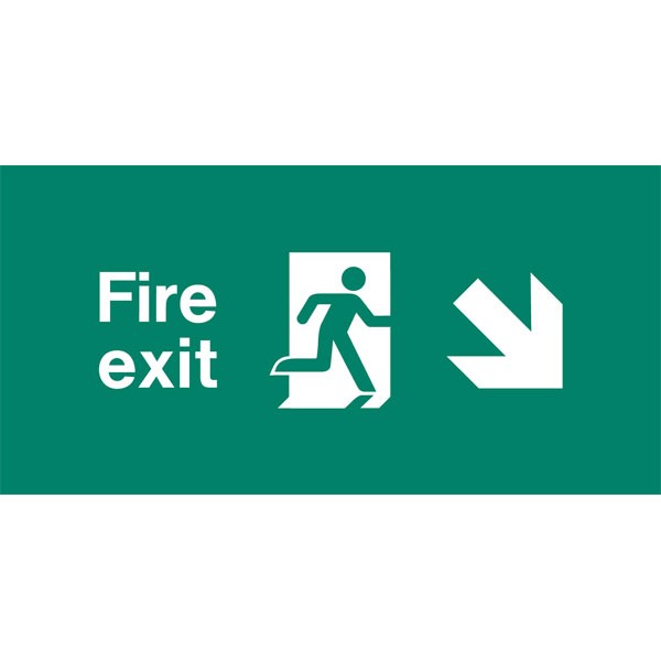 Emergency Light Legend Fire Exit Down-Right - EL439 