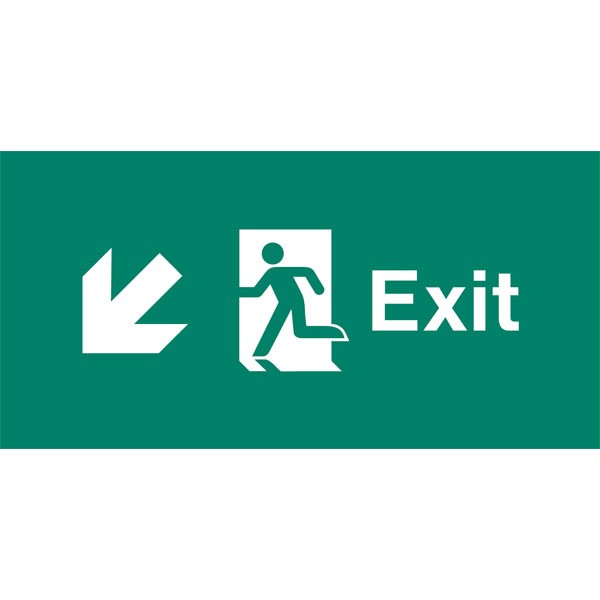 Emergency Light Legend Exit Down-Right - EL443 