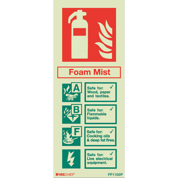 Foam Mist Fire Extinguisher Sign