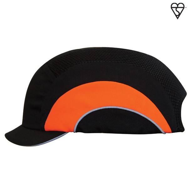 black/hi-vis orange micro peak hardcap