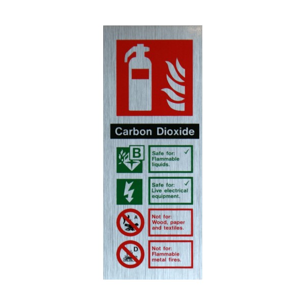 Shop our Stainless steel effect extinguisher sign