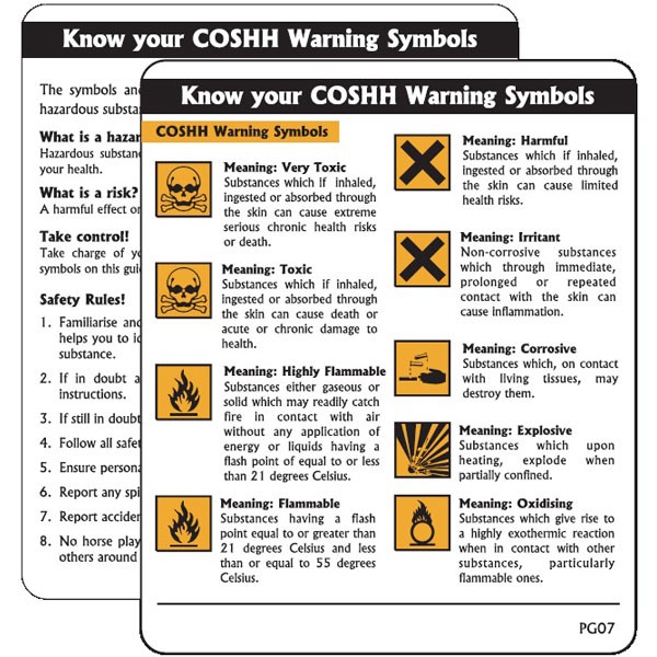 Shop our COSHH Warning Symbols Pack of 10 PG07