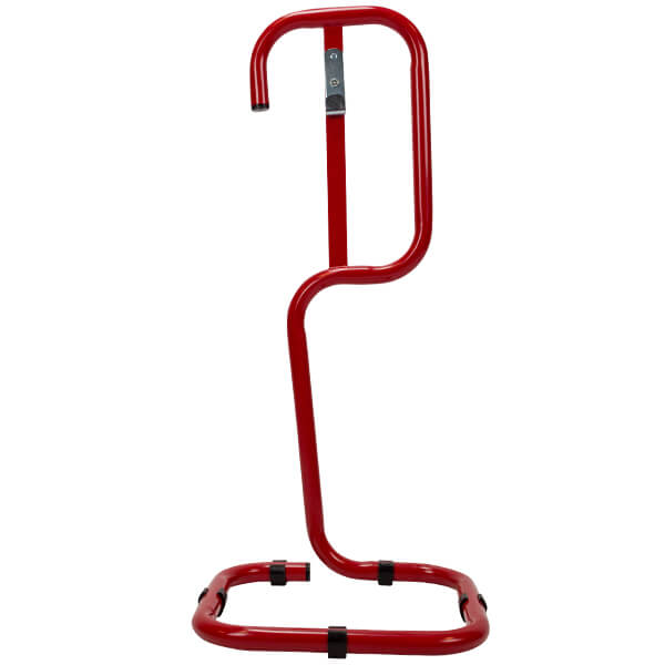 Tubular red fire extinguisher stand 