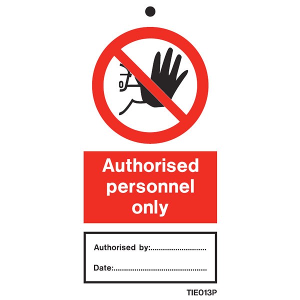 Shop our Authorized Personnel Only Labels Pack of 10 TIE013