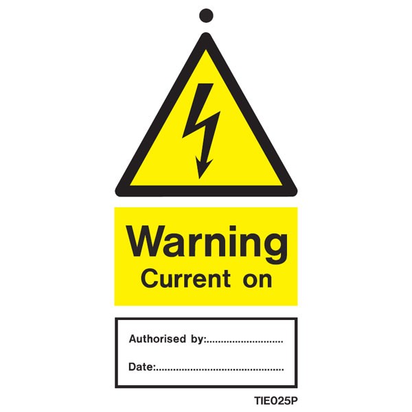 Shop our Warning Current On Labels Pack of 10 TIE025