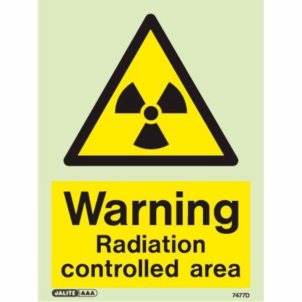 Warning Radiation Controlled Area Sign Portrait