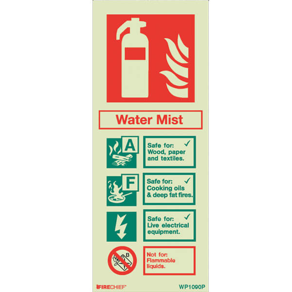 Water Mist Fire Extinguisher Sign