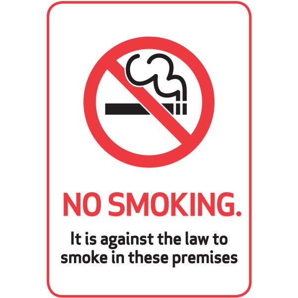 Shop our No smoking plastic sign