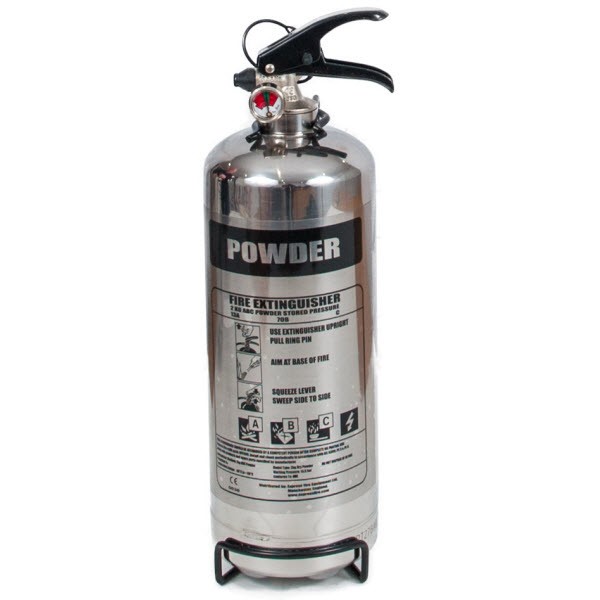Shop our Chrome 2kg powder fire extinguisher
