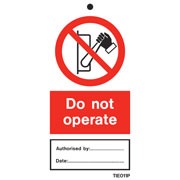 Shop our Do Not Operate Labels Pack of 10 TIE011