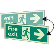 Double sided fire exit signs