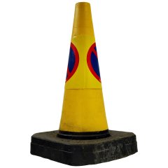 1-Piece No Parking Traffic Cone Front Angle