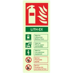 Lith-Ex Fire Extinguisher Sign - Portrait