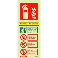 P50 F Class Fire Extinguisher Sign - Portrait