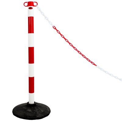 JSP Barrier Posts & Bases Kit Red and White In Use 2
