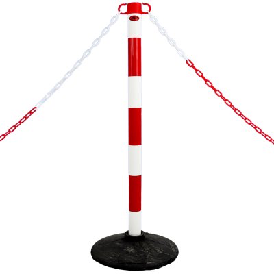 JSP Barrier Posts & Bases Kit Red and White In use
