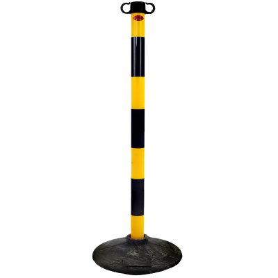 JSP Barrier Posts & Bases Kit Black and Yellow Front