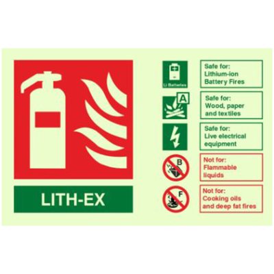 Lith-Ex Fire Extinguisher Sign - Landscape