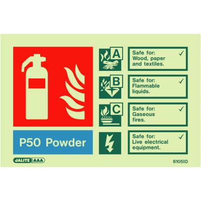 P50 Powder Fire Extinguisher Sign - Landscape