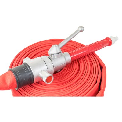 No.1 Lever-Operated Fire Nozzle on Fire Hose