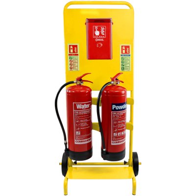 Yellow Construction Site Fire Safety Bundle with Push Button Site Alarm