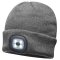 Rechargeable LED Beanie Hat - Grey
